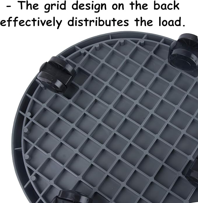 WanderingDonkey 14 Inch Potted Flower Mover Dolly with Casters Round Coaster for Indoor Outdoor, Heavy Duty Plant Caddie with Wheels,Rolling Plant Stand Pot Trolley,Wheeled Planter Saucer Tray 2 Pack