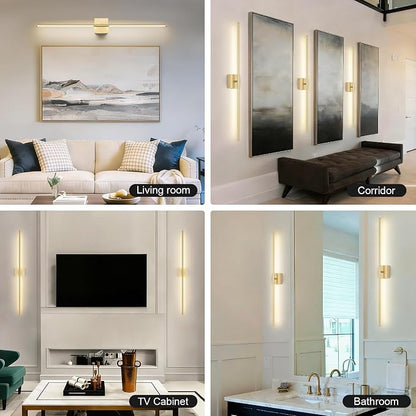 Battery Operated Wall Sconce, 3000K-6000K Dimmable Gold Wall Lights - Image 6