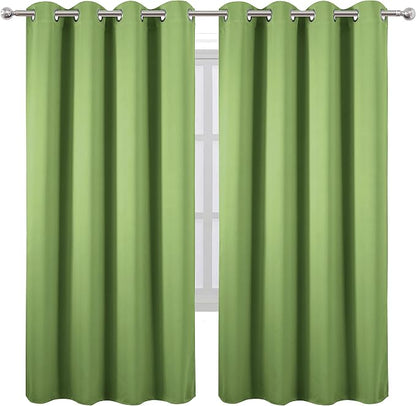 LEMOMO Light Green Thermal Blackout Curtains/52 x 72 Inch/Set of 2 Panels Room - Image 2