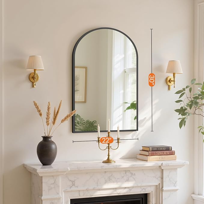 NEWBULIG 22X30 Inch Arched Bathroom Mirror - Image 5