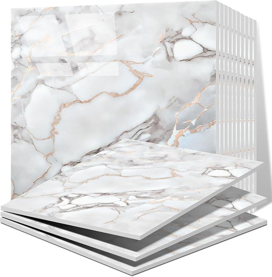Vieshful 20pcs Peel and Stick Backsplash Tile，12"x12" Self Adhesive Marble Tile by Vieshful