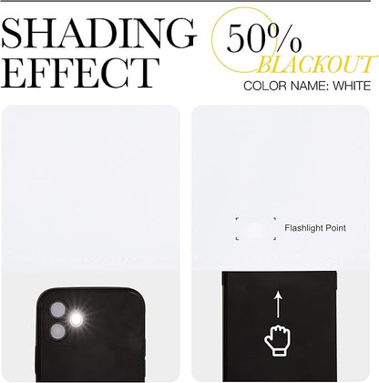 NICETOWN White Curtains 50% Blackout White Curtain Set, Modern Design Solid Rod - Image 5