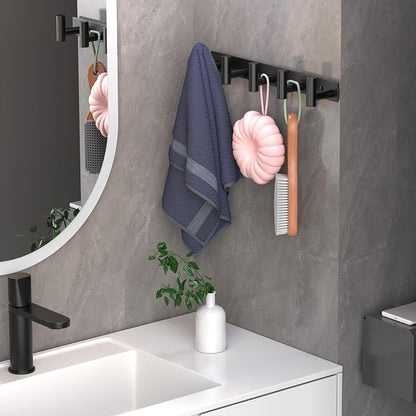 Coat Rack Wall Mounted with 5 Hooks, Heavy Duty Stainless Steel Wall Hooks - Image 5