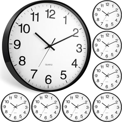Inbagi 8 Pcs Wall Clock Large Silent Battery Operated Wall Clocks Modern Non by Inbagi