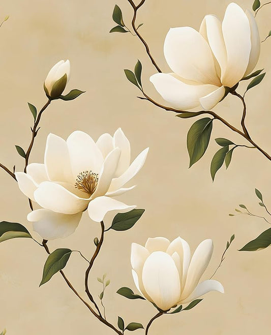 Floral Peel and Stick Wallpaper Vintage Khaki Contact Paper 17.5''x393'' Vinyl by Laatse