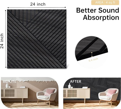 Mollywell Art Acoustic Wall Panels, 24x24 Inch 8 Pack, Wood Veneer, Sound - Image 5