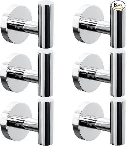 Kruodop Towel Hooks for Bathroom, 6 Packs Wall Mount Towel Holder, Stainless by Kruodop