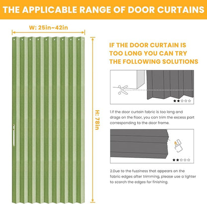 AJAZZ 100% Blackout Magnetic Door Curtain Accordion Doors Interior Folding - Image 2