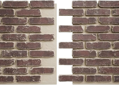 EverStone Aged Brick Faux Brick Panel, 46 7/8"W x 27"H x 1 1/4"D, Merlot Color - Image 8