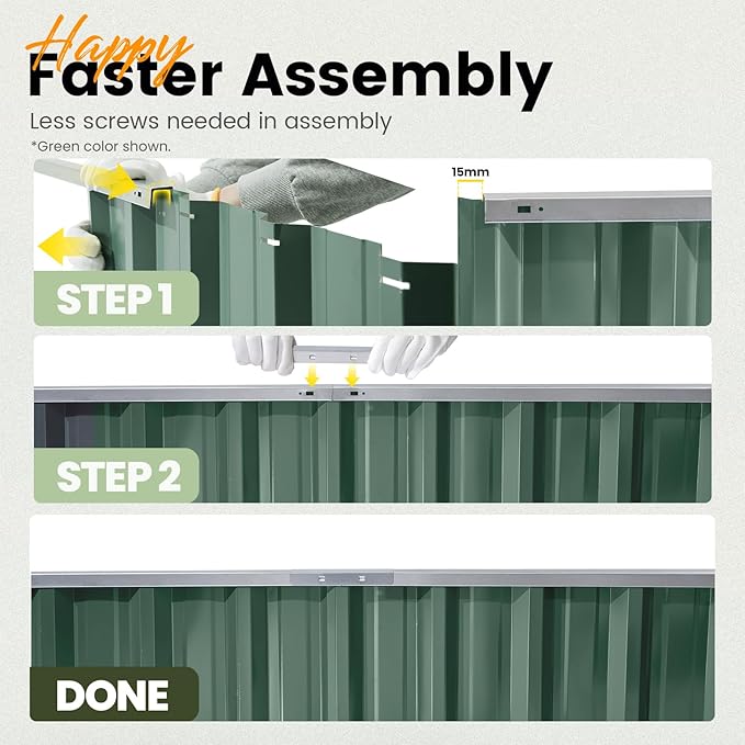 KING BIRD Galvanized Raised Garden Bed with 2 Installation Methods for DIY, 101" x 36" x 18" Heightened Planter Kit Box Outdoor for Deep-Rooted Vegetables, Flowers, Green