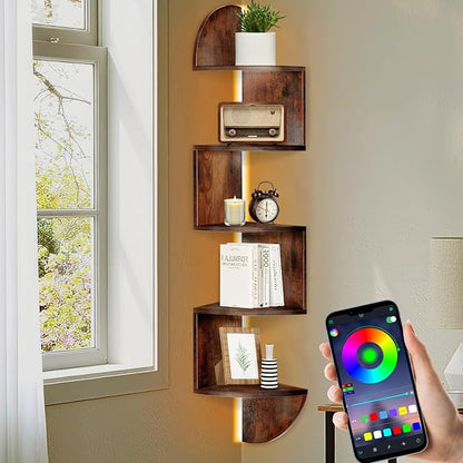 Corner Shelf, 5 Tier Corner Shelf Wall Mounted by Jasenlove