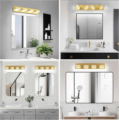 IZORRO LED Modern Bathroom Lights Fixtures, Brushed Glod Acrylic Wall Lighting - Image 8