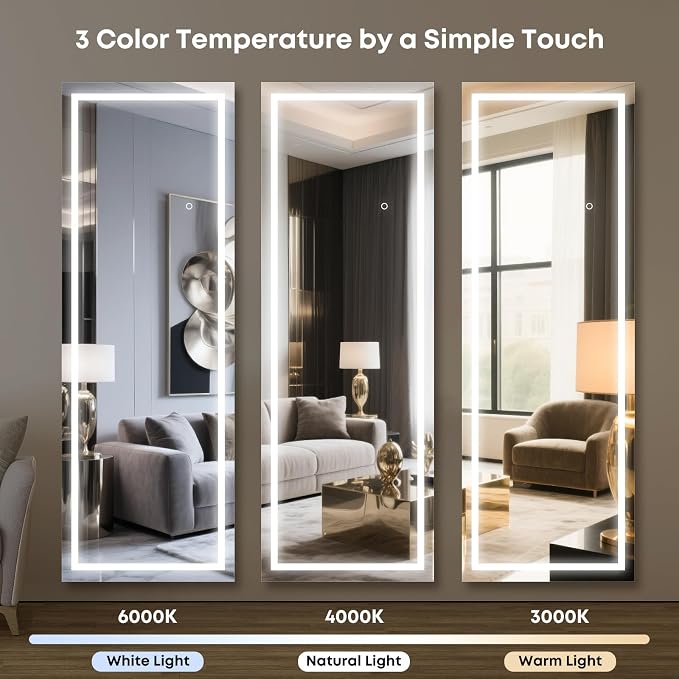 Kosmonia 56"x18" Full Length LED Mirror - Image 5