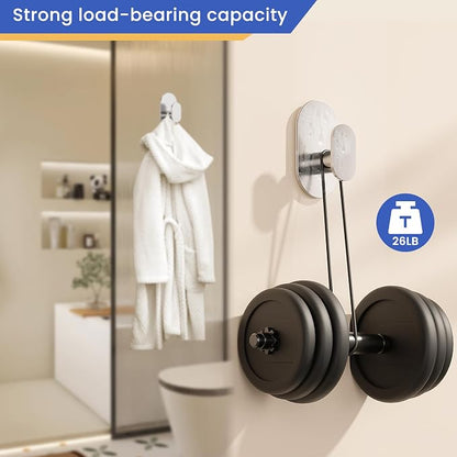 Aikzik Adhesive Towel Hooks - 26LB Heavy Duty Wall Sticky Waterproof Hooks - Image 9