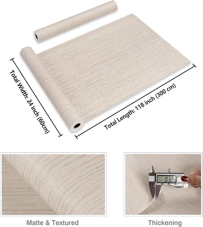 CRE8TIVE Wide 24"x118" Cream White Grasscloth Wallpaper Textured Wallpaper - Image 8