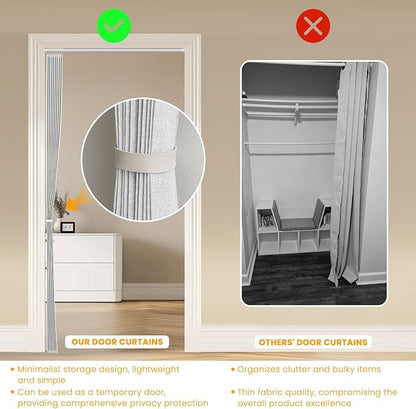 AJAZZ 100% Blackout Accordion Doors Interior Closet Curtain Magnetic Door - Image 7