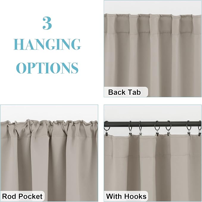 RYB HOME Blackout Curtains for Living Room, Privacy Thermal Insulating Window - Image 2