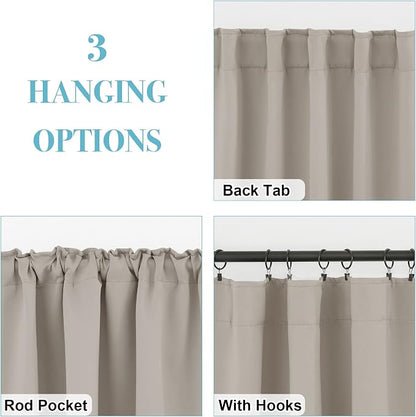 RYB HOME Blackout Curtains for Living Room, Privacy Thermal Insulating Window - Image 2