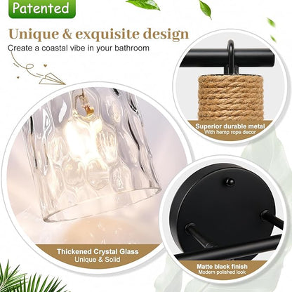 MOKATNG Bathroom Light Fixtures, 2-Light Coastal Vanity Lights - Image 4