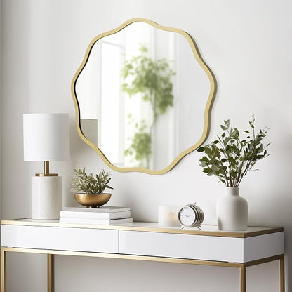 WallBeyond Round Wavy Mirror for Wall Decorative 20 inch, Modern Round Mirror - Image 3