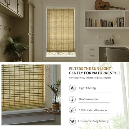 LazBlinds Cordless Bamboo Blinds, Roll Up Shades - Image 4