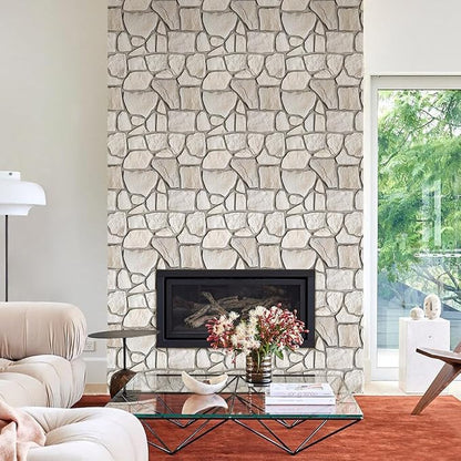 COMSTICKC 3D Faux Stone Wall Sticker Peel and Stick Wall Panels, Not Real Stone - Image 7