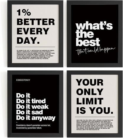 DSHFG Motivational Inspirational Office Wall Art Decor Prints Set of 4 by Unknown