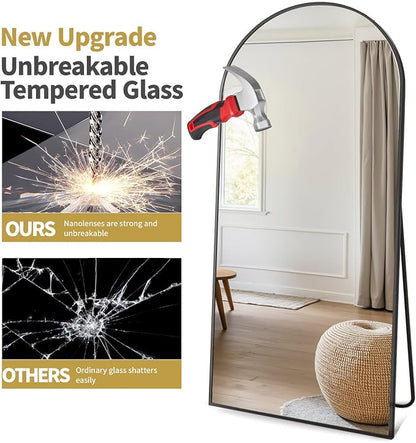 Prywot Arched Full Length Mirror, Modern Full Body Mirrors - Image 6