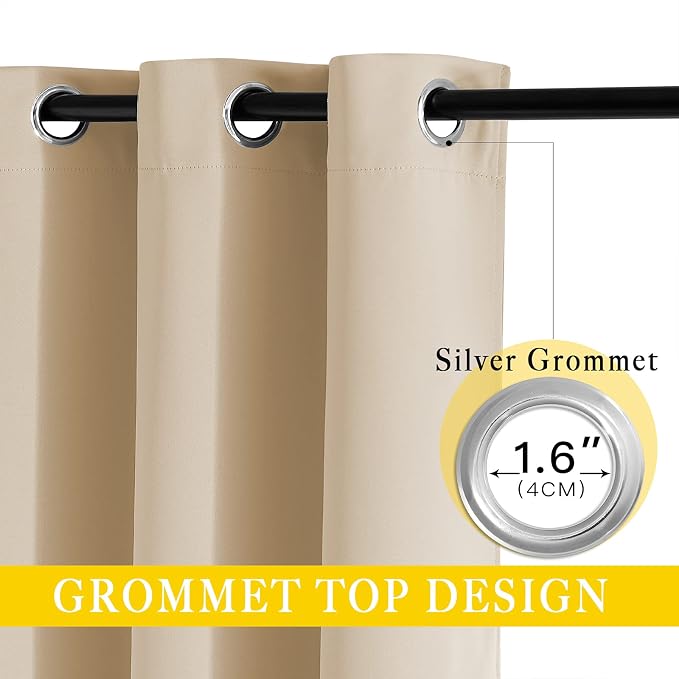 NICETOWN Blackout Living Room Curtain 118 inch Length, Grommet Thermal Curtain - Image 3