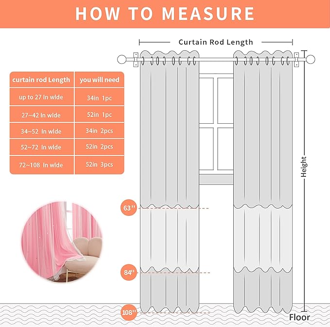 XiDi Pink Curtains for Bedroom Decor, Girls Room Blackout Curtains, Kids Room - Image 7