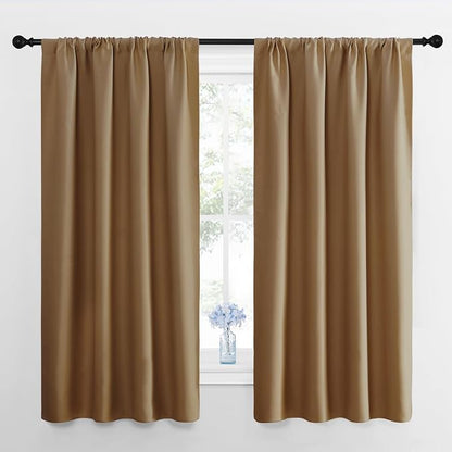 NICETOWN Bedroom Curtains Blackout Draperies, 1 Pair, 34-inch W x 63-inch L by NICETOWN