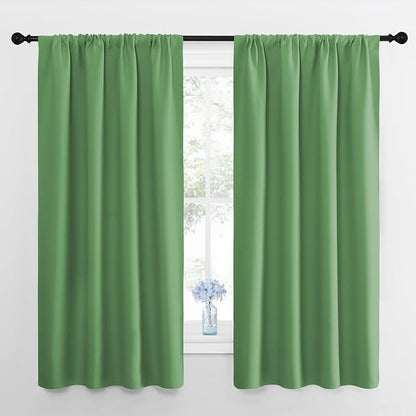 NICETOWN Blackout Curtains for Living Room, Froest Green, 2 Panels, 42 by 63 by NICETOWN