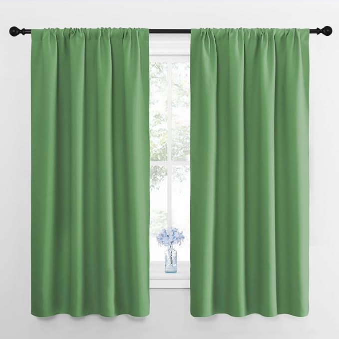 NICETOWN Kitchen Curtains, Short Blackout Curtains & Drapes, Froest Green by NICETOWN