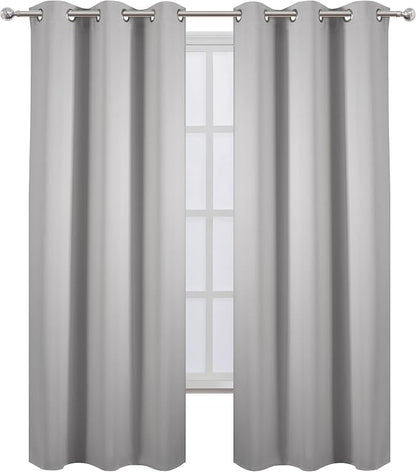 LEMOMO Blackout Curtains 42 x 84 inch/Light Grey Curtains Set of 2 - Image 2