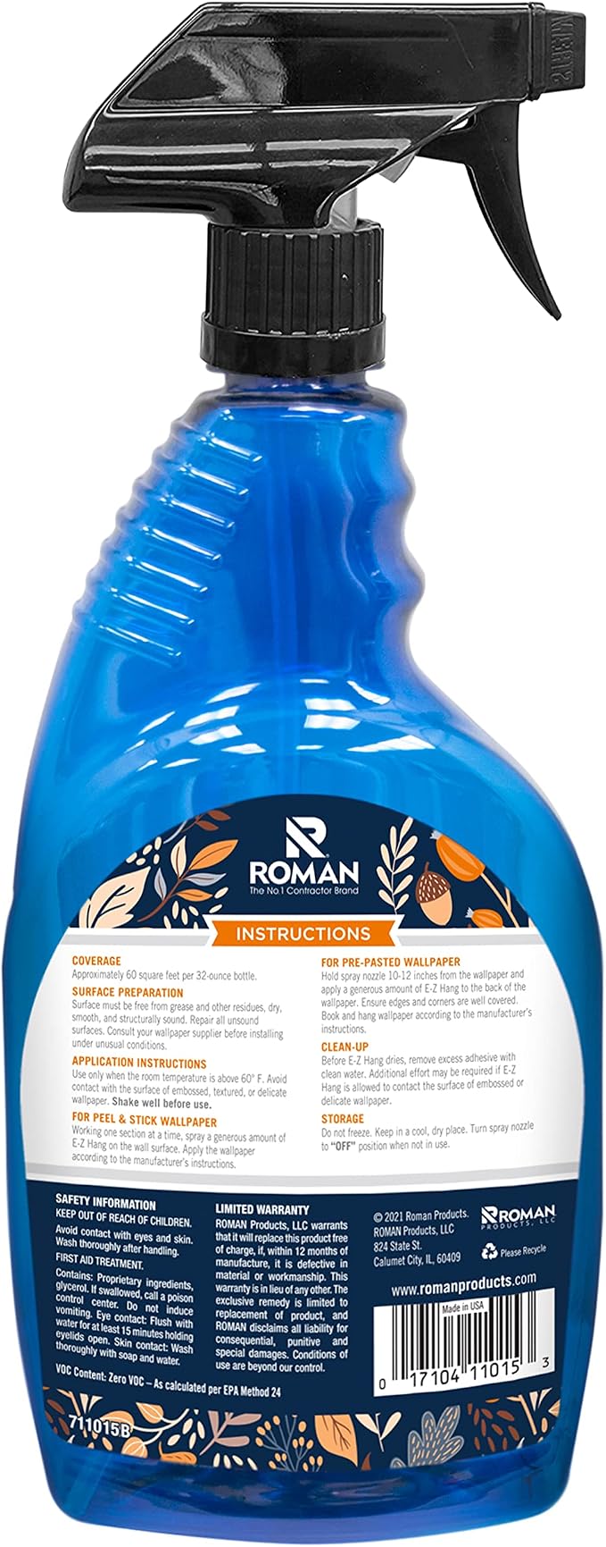 Roman’s E-Z Hang Peel & Stick Wallpaper Helper, Non-Staining, 32 Fluid Ounces - Image 2
