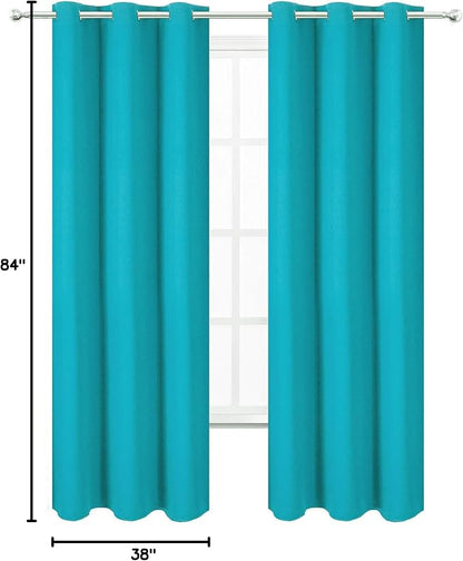 LEMOMO Teal Thermal Blackout Curtains/38 x 84 Inch/Set of 2 Panels Room - Image 10