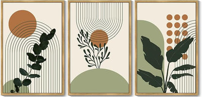 PHOPAGO Boho Plant Wall Art Green Botanical Bohemain Framed Wall Printing - Image 8