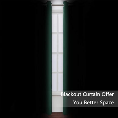 LEMOMO Dark Green Thermal Blackout Curtains/52 x 72 Inch/Set of 2 Panels Room - Image 3