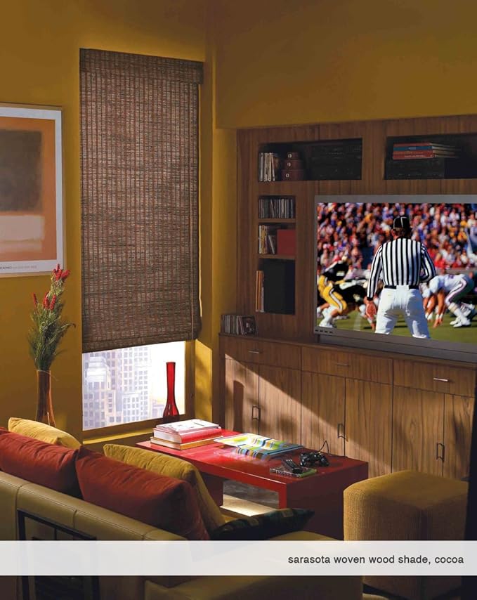 Cordless Woven Wood Roman Shades, 41W x 72H, Hatteras Camel, Sizes 20-72 Wide - Image 5