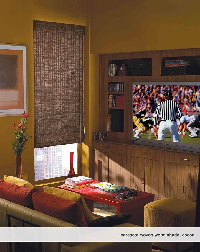 Cordless Woven Wood Roman Shades, 42W x 72H, Hatteras Camel, Sizes 20-72 Wide - Image 5