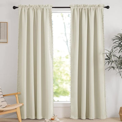 RYB HOME Bedroom Curtains 84 Inches Long Kids Curtains Blackout Window Drapes - Image 2