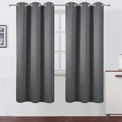 LEMOMO Grey Thermal Blackout Curtains/42 x 72 Inch/Set of 2 Panels Room by Lemomo