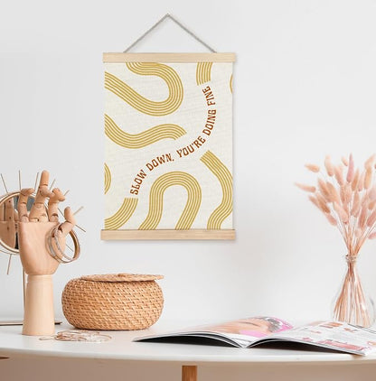 Yomisex Yellow Slow Down You're Doing Fine Inspirational Wall Art Poster - Image 3