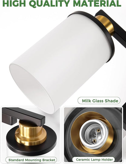 DORESshop Black and Gold Vanity Light, 3-Light Bathroom Light Fixture Over - Image 7