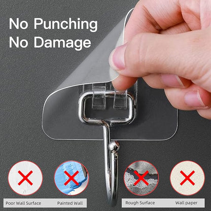 Large Hooks for Hanging Heavy-Duty 44Ib 10 Packs, Wall Hangers without Nails - Image 5