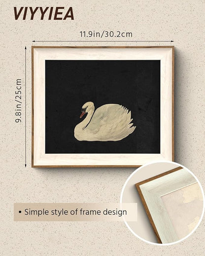 VIYYIEA Framed Wall Art for Living Room, Swan Art Canvas Prints, Vintage Home - Image 3