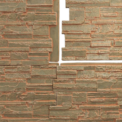 EverStone Cascade Faux Stone Panel, 48 5/8"W x 24 3/4"H x 1 1/4"D, Iron Mill - Image 9