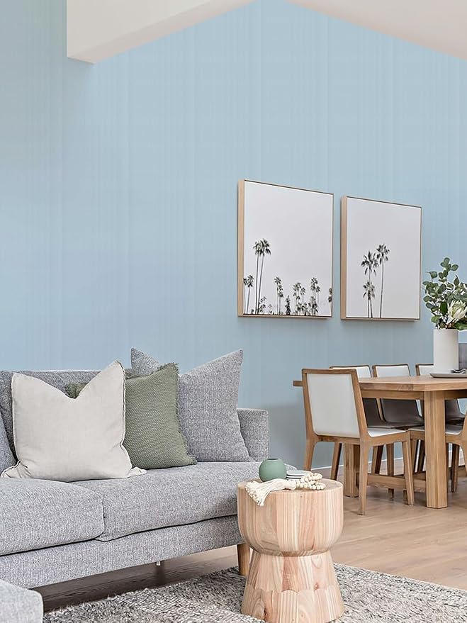 Orainege Peel and Stick Wallpaper Light Blue Wallpaper 15.7"x196.8" Textured - Image 6
