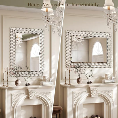 Kelly Miller 30"x40" Jeweled Bathroom Wall Mirror, Large Rectangle Decorative - Image 8