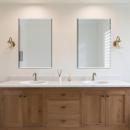 Ruomeng Wall Mirror Beveled Edge Frameless Mirror 24” x 36" Accent Mirror - Image 3